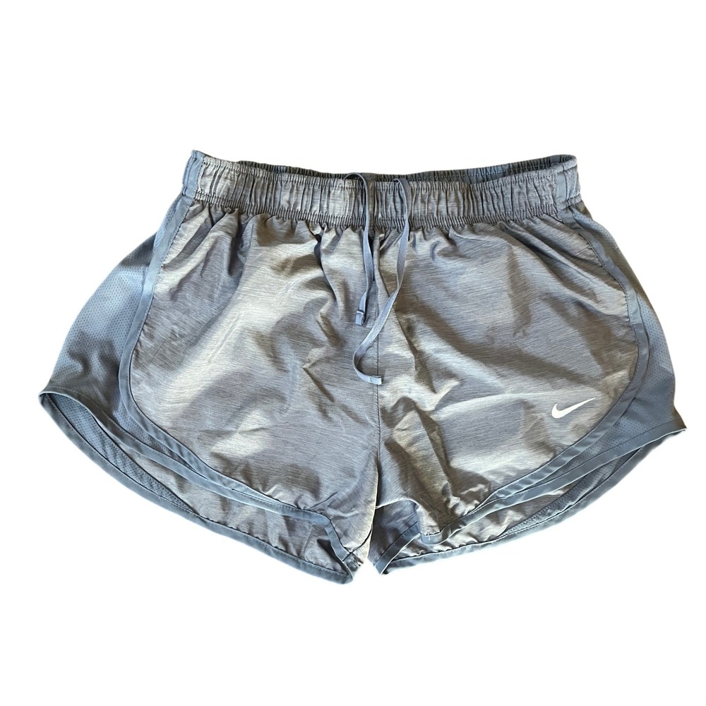 Nike Dri-FIT Tempo Running Shorts Womens Medium Heather Grey Mesh Athletic 3in